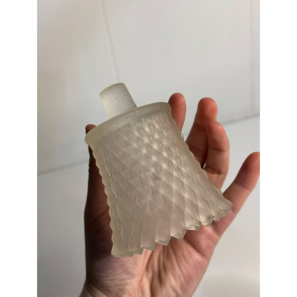 VTG Frosted Glass Diamond Point Votive Peg Candle Holders – Set of 2 Sconce Cups - Picture 4 of 7